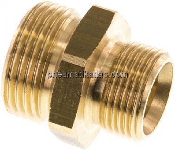 Doppelnippel G 1"-G 3/4", Messing/Rotguss