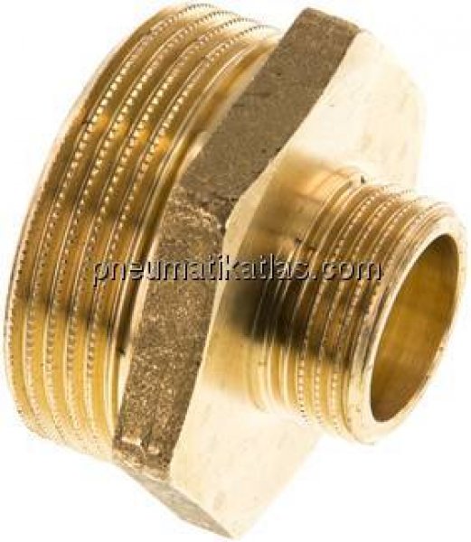 Doppelnippel G 1-1/2"-G 3/4", Messing/Rotguss