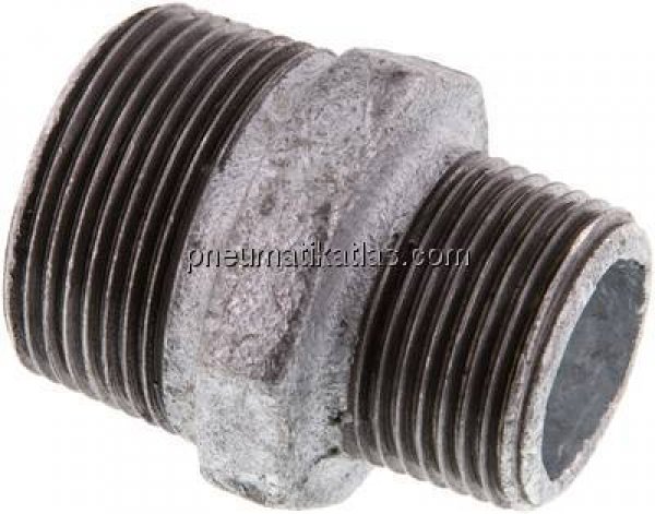 Doppelnippel R 1-1/4"-R 1", Temperguss verzinkt
