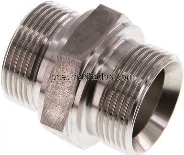 Hydraulik-Doppelnippel G 1-1/4"-G 1-1/4", 1.4571