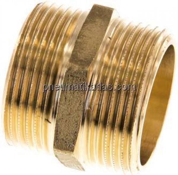 Doppelnippel G 1-1/4"-G 1-1/4", Messing/Rotguss