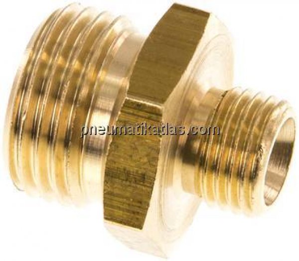 Doppelnippel G 1/2"-G 1/4", Messing/Rotguss