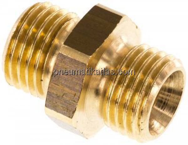 Doppelnippel G 1/4"-G 1/4", Messing/Rotguss