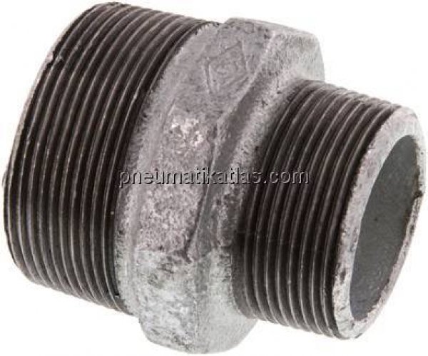 Doppelnippel R 2"-R 1-1/2", Temperguss verzinkt