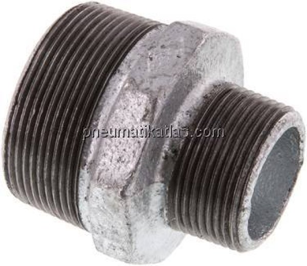 Doppelnippel R 2"-R 1-1/4", Temperguss verzinkt