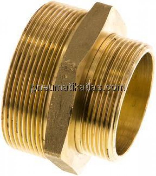 Doppelnippel G 2-1/2"-G 2", Messing/Rotguss