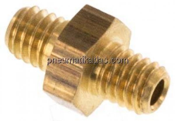 Doppelnippel M 3-M 3, Messing/Rotguss