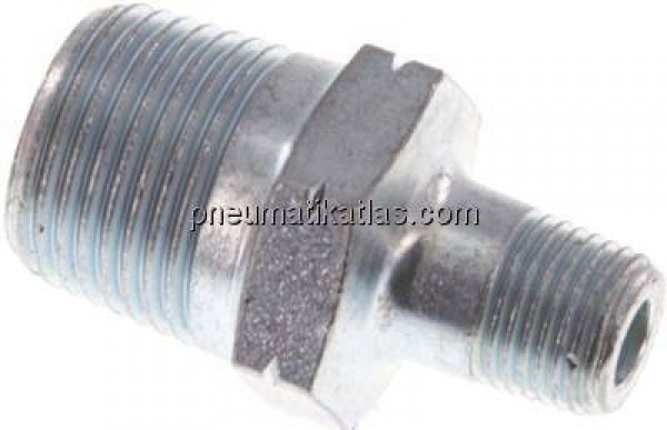 Doppelnippel R 3/8"-R 1/8", Temperguss verzinkt