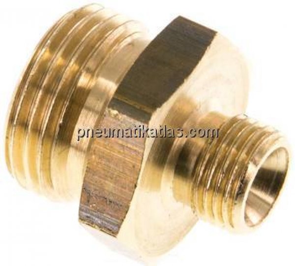 Doppelnippel G 3/8"-G 1/8", Messing/Rotguss