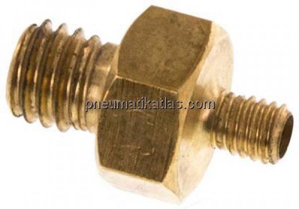 Doppelnippel M 5-M 3, Messing/Rotguss