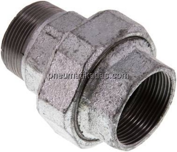 Verschraubung kon. dichtend, Rp 1-1/2"/R 1-1/2" (IG/AG)