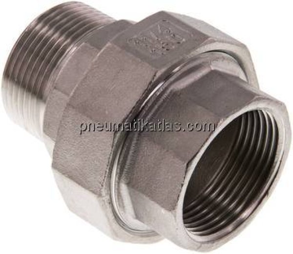 Verschraubung kon. dichtend, Rp 1-1/4"/R 1-1/4" (IG/AG)