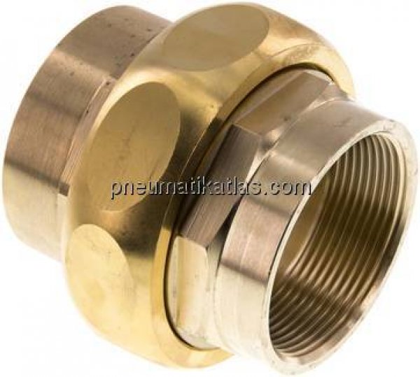 Verschraubung flach dichtend Rp 2" (IG),Messing