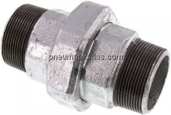 Doppelnippel trennbar R 2"-R 2", Temperguss verzinkt