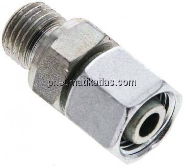 Einstellb. Schneidringverschr. M 14x1,5-10 L, Stahl verzinkt