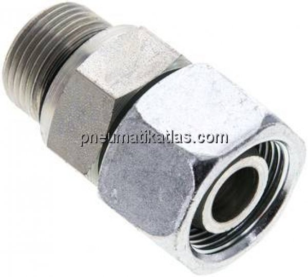 Einstellb. Schneidringverschr. M 22x1,5-16 S, Stahl verzinkt