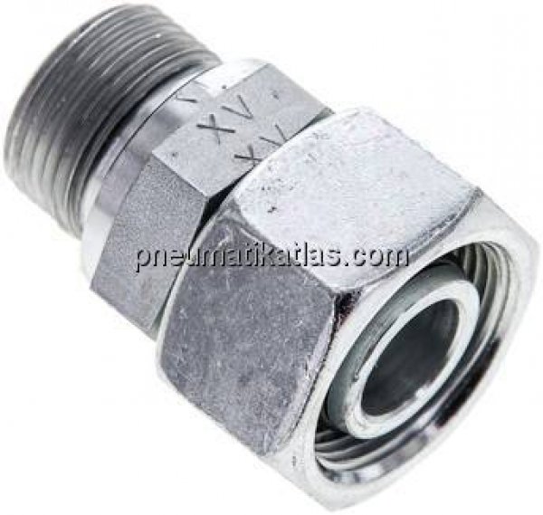 Einstellb. Schneidringverschr. M 22x1,5-18 L, Stahl verzinkt