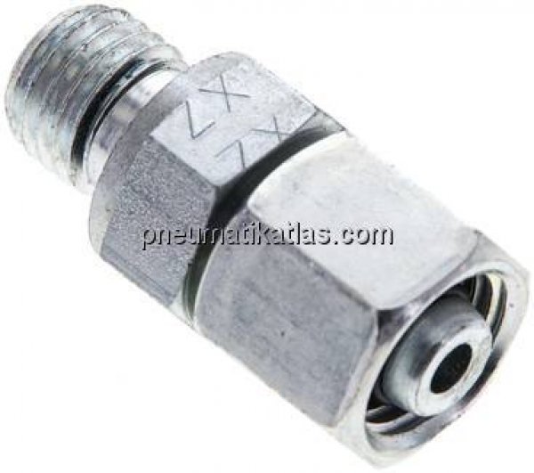 Einstellb. Schneidringverschr. M 12x1,5-8 L, Stahl verzinkt