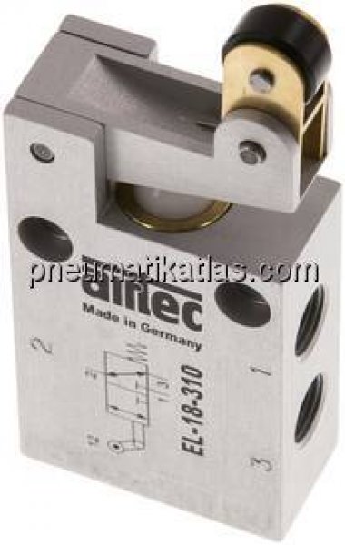 3/2-Wege (NC/NO) Endschalter mit Leerrücklaufrolle, G 1/8"