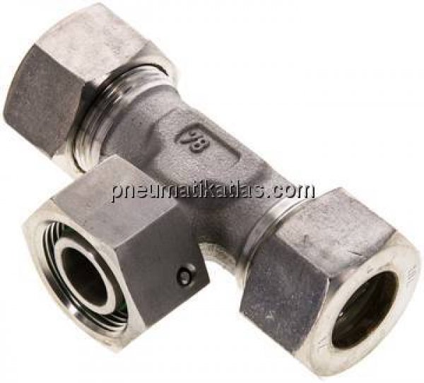 Einstellb. T-Schneidringverschraubung 18 L (M26x1,5), Klemmring 1.4571 (NC)