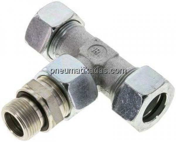 Einstellb. T-Schneidringverschraub.G 3/4"-22 L (M30x2), Stahl verzinkt