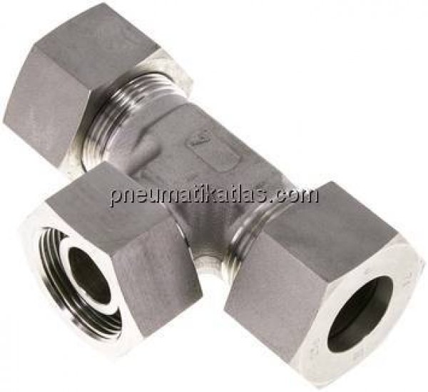 Einstellb. T-Schneidringverschraubung 25 S (M36x2), 1.4571