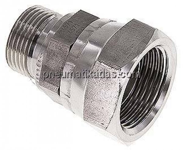 Einstellb. Einschraubverschr. 60°Keg.(G 1")-G 3/4"(AG)