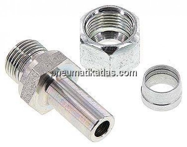 Einstellb. Schneidringverschr. G 3/8"-12 L, Stahl verzinkt