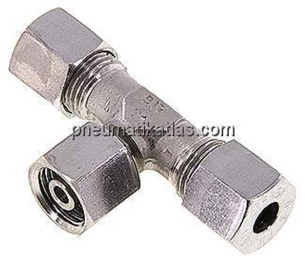 Einstellb. T-Schneidringverschraubung 8 S (M16x1,5), 1.4571