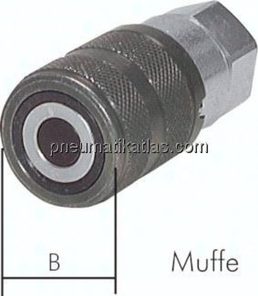 Flat-Face-Kupplung ISO 16028, Muffe Baugr. 3, G 1/2"(IG)