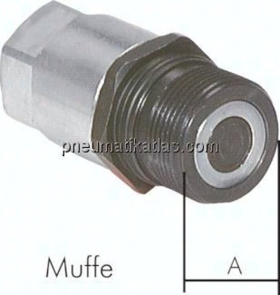 Flat-Face-Schraubkupplung, Muffe Baugr. 2, G 1/2"(IG)