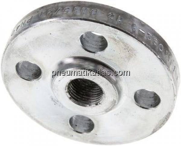 Gewindeflansch DN15-PN40 (DIN/EN), Rp 1/2", DIN 2567 & EN 1092-1 (Typ 13), Stahl verzinkt