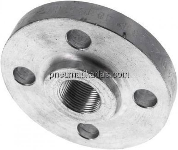 Gewindeflansch DN20-PN40 (DIN/EN), Rp 3/4", DIN 2567 & EN 1092-1 (Typ 13), Stahl verzinkt