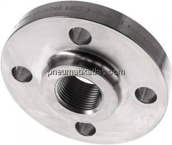 Gewindeflansch DN25-PN40 (DIN/EN), Rp 1", DIN 2567 & EN 1092-1 (Typ 13), 1.4571