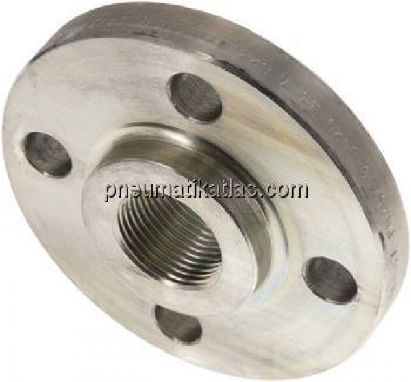 Gewindeflansch DN25-PN40 (DIN/EN), Rp 1", DIN 2567 & EN 1092-1 (Typ 13), Stahl verzinkt