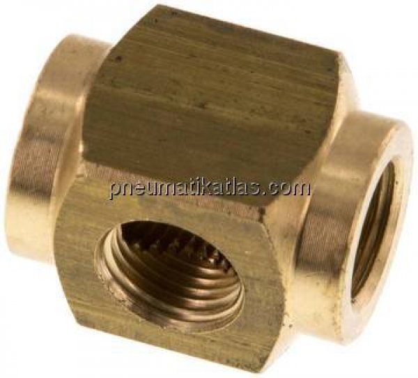 Kreuz-Verteiler 3 x G 1/8",Messing