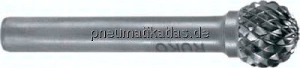 Hartmetall-Frässtift 10mm, KUD - Form D - Kugel