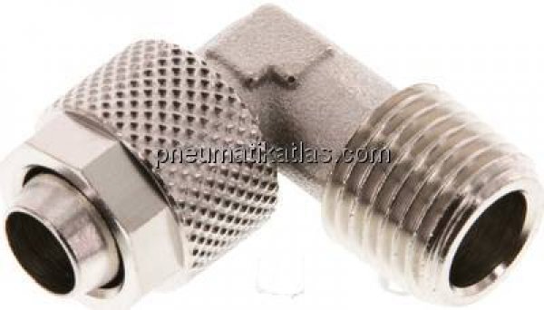 Winkel-Verschraubung R 1/4"-10x8mm, Messing vernickelt