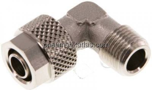 Winkel-Verschraubung R 1/8"-8x6mm, Messing vernickelt