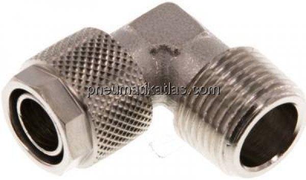 Winkel-Verschraubung R 3/8"-12x10mm, Messing vernickelt