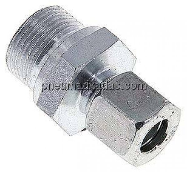 Gerade Schneidringverschr. M 22x1,5-10 L (M16x1,5), Stahl verzinkt