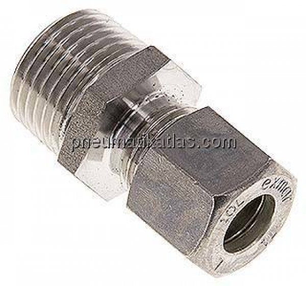 Gerade Schneidringverschr. R 1/2"-10 L (M16x1,5), Klemmring 1.4571 (NC)