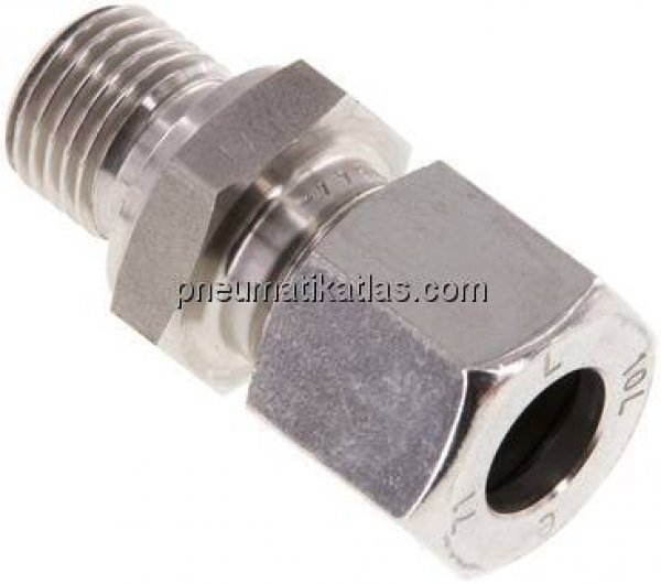 Gerade Schneidringverschr. G 1/4"-10 L (M16x1,5), 1.4571