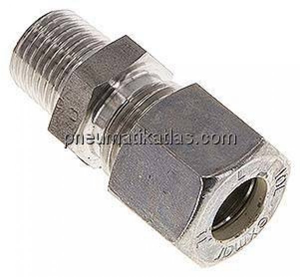 Gerade Schneidringverschr. R 1/4"-10 L (M16x1,5), Klemmring 1.4571 (NC)