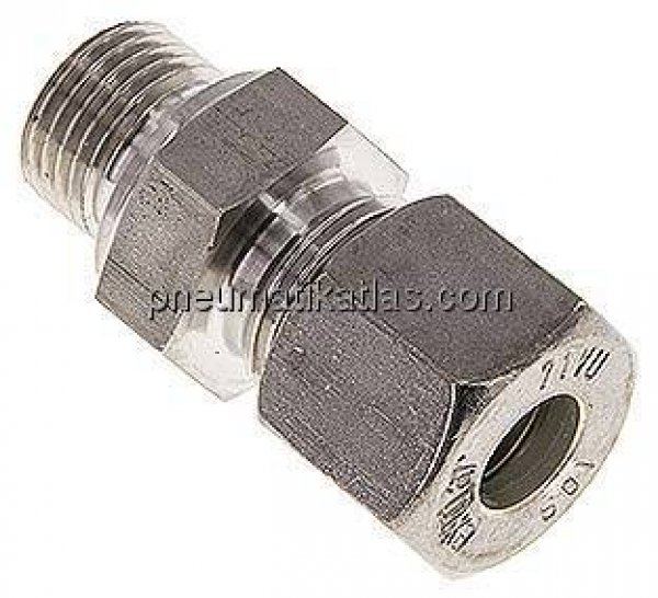 Gerade Schneidringverschr. M 16x1,5-10 S (M18x1,5), Klemmring 1.4571 (NC)