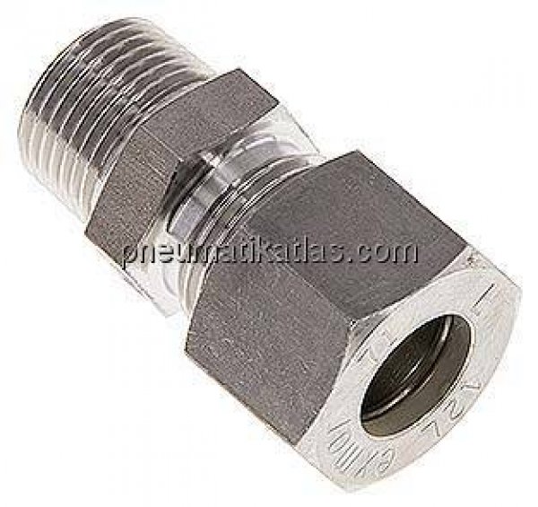 Gerade Schneidringverschr. R 3/8"-12 L (M18x1,5), Klemmring 1.4571 (NC)