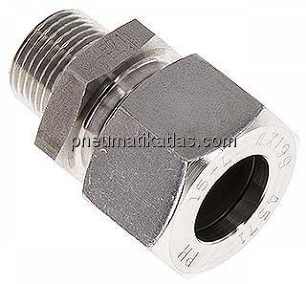 Gerade Schneidringverschr. R 3/8"-15 L (M22x1,5), 1.4571