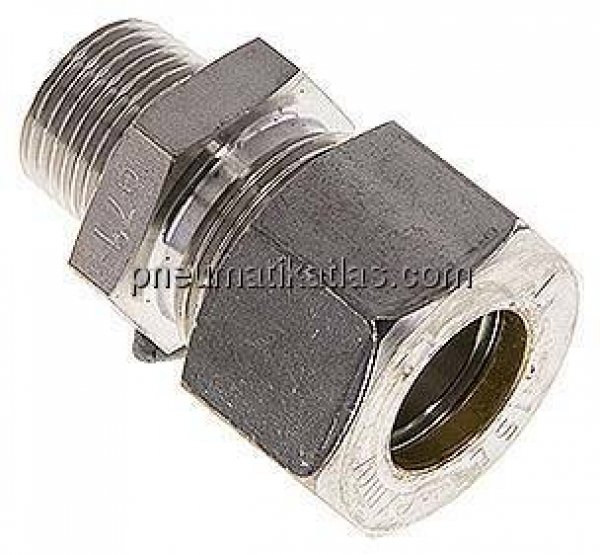 Gerade Schneidringverschr. R 3/8"-15 L (M22x1,5), Klemmring 1.4571 (NC)