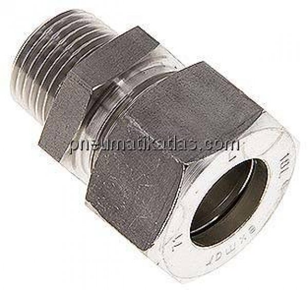 Gerade Schneidringverschr. R 1/2"-18 L (M26x1,5), Klemmring 1.4571 (NC)