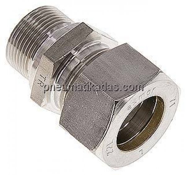 Gerade Schneidringverschr. M 26x1,5-22 L (M30x2), Klemmring 1.4571 (NC)